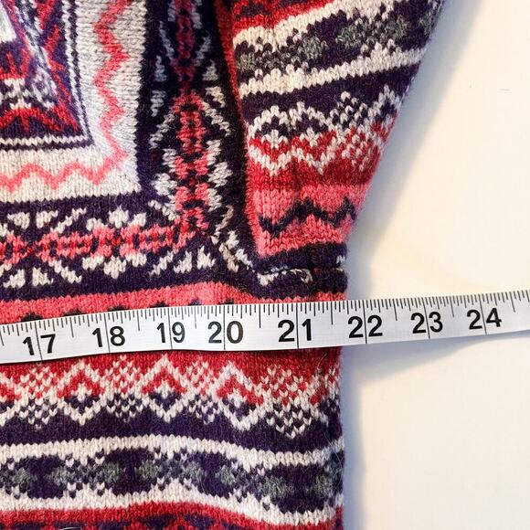 Appleseed’s Wool Blend Fair Isle Nordic Multicolor Knit Cardigan Sweater Sz L - Picture 9 of 10